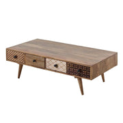 GHomeUK Mango Wood Stained Eight Drawer Coffee Table - HSTT